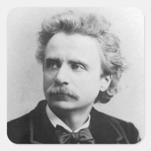 Portrait of Edvard Grieg Square Sticker