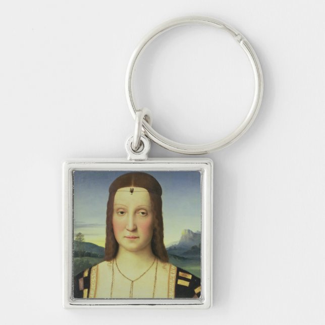 Portrait of Elizabeth Gonzaga, c.1504 (oil on pane Key Ring (Front)