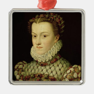 Portrait of Elizabeth of Austria (1554-92) Queen o Metal Tree Decoration