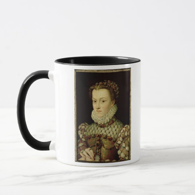 Portrait of Elizabeth of Austria (1554-92) Queen o Mug (Left)