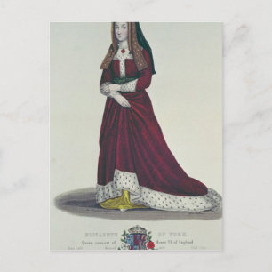 Portrait of Elizabeth of York, 1841 Postcard
