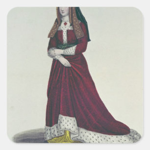 Portrait of Elizabeth of York, 1841 Square Sticker