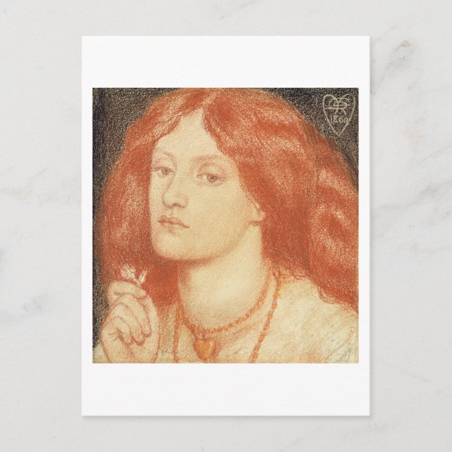 Portrait of Elizabeth Siddal (1834-62), 1860 (red Postcard (Front)