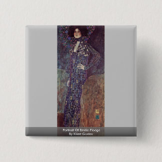 Portrait Of Emilie Floege By Klimt Gustav 15 Cm Square Badge