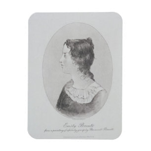 Portrait of Emily Bronte (1818-48) engraved by Wal Magnet