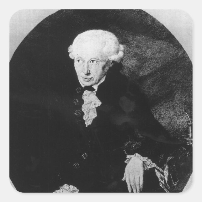 Portrait of Emmanuel Kant Square Sticker (Front)
