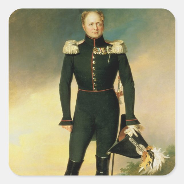 Portrait of Emperor Alexander I  1825 Square Sticker (Front)