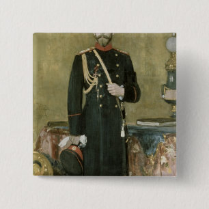 Portrait of Emperor Nicholas II 1895 15 Cm Square Badge
