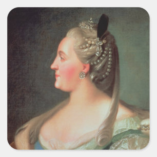 Portrait of Empress Catherine II the Great Square Sticker