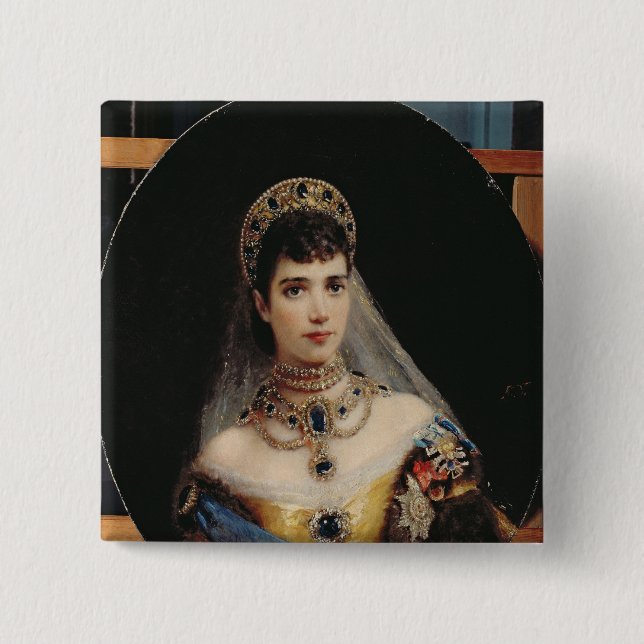 Portrait of Empress Maria Fyodorovna 15 Cm Square Badge (Front)
