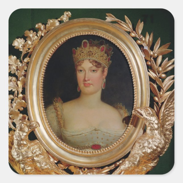 Portrait of Empress Marie-Louise  of Austria Square Sticker (Front)
