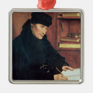 Portrait of Erasmus of Rotterdam Metal Tree Decoration