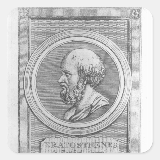 Portrait of Eratosthenes Square Sticker (Front)