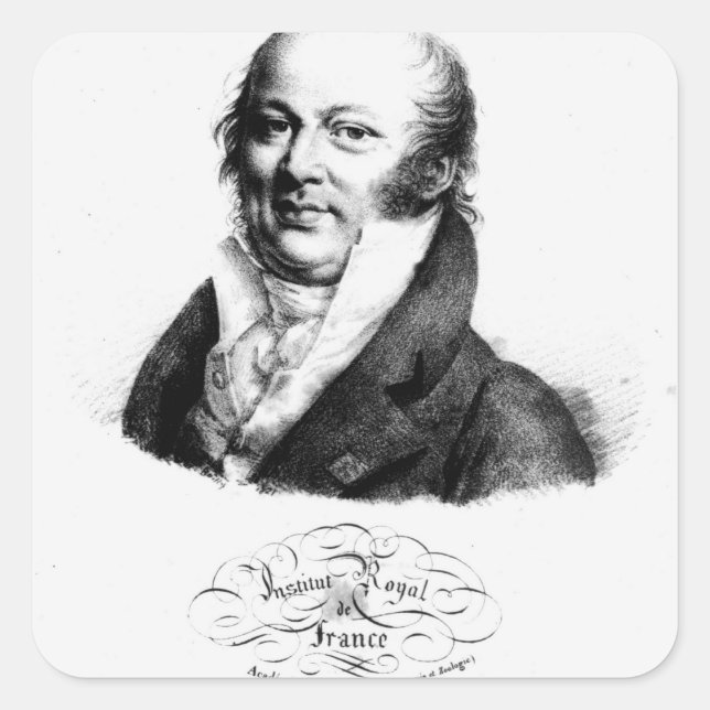 Portrait of Etienne Geoffroy Saint-Hilaire Square Sticker (Front)