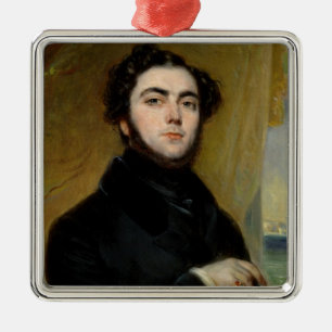 Portrait of Eugene Sue 1837 Metal Tree Decoration