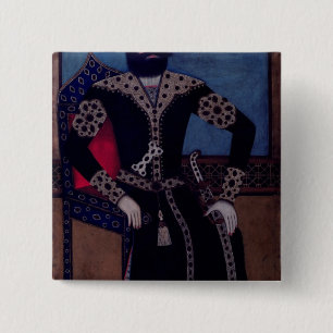 Portrait of Fath-Ali, Shah of Iran , 15 Cm Square Badge