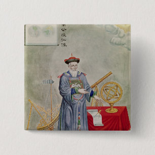 Portrait of Father Ferdinand Verbiest 15 Cm Square Badge