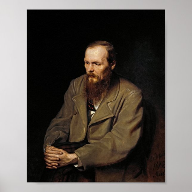 Portrait of Fedor Dostoyevsky by Vasily Perov Poster (Front)