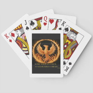 Portrait of Fenix and Motivating Phrase Playing Cards