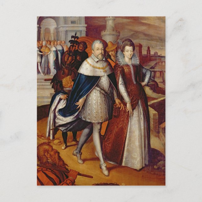 Portrait of Ferdinand I  and his Niece Postcard (Front)