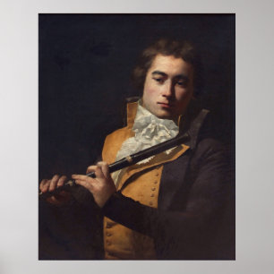 Portrait of Flautist Devienne Poster