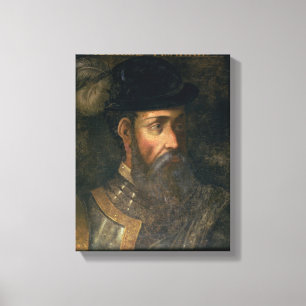 Portrait of Francisco Pizarro (c.1478-1541) Spanis Canvas Print
