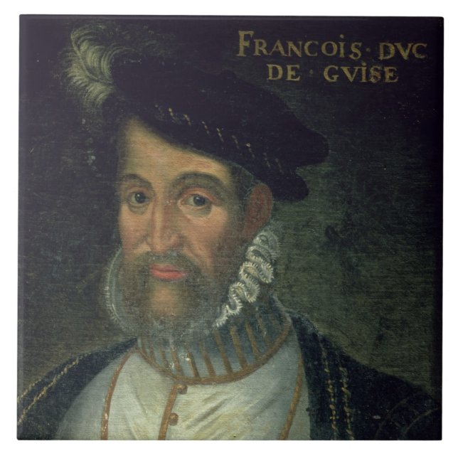 Portrait of Francois, 2nd Duke Guise (1519-63) Fre Tile (Front)