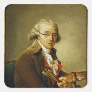 Portrait of Francois-Andre Vincent Square Sticker