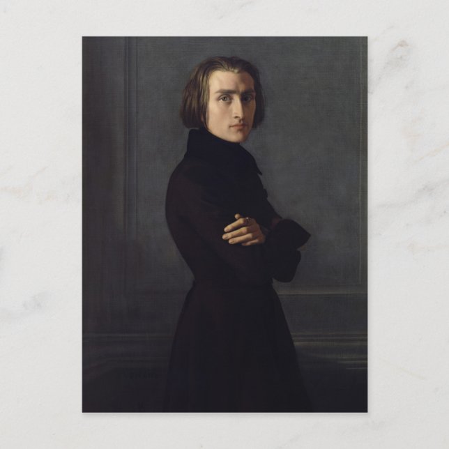 Portrait of Franz Liszt  1839 Postcard (Front)