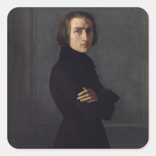 Portrait of Franz Liszt  1839 Square Sticker