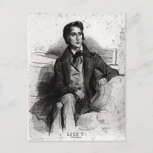 Portrait of Franz Liszt August 1832 Postcard