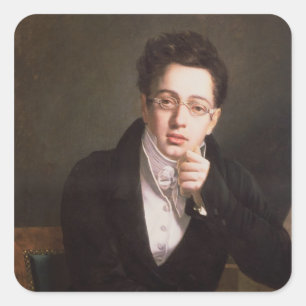 Portrait of Franz Schubert , Austrian composer Square Sticker