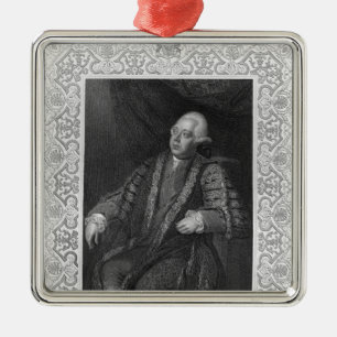 Portrait of Frederick North, Earl of Guildford Metal Tree Decoration