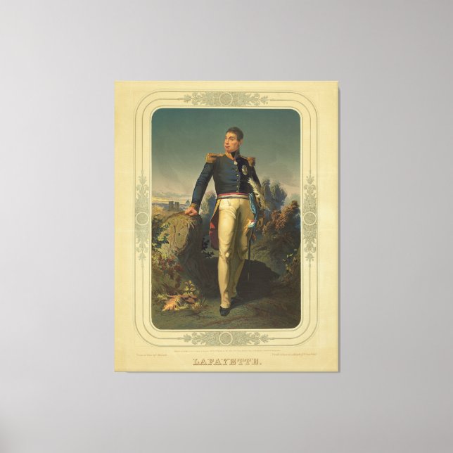 Portrait of French General Marquis de Lafayette Canvas Print (Front)