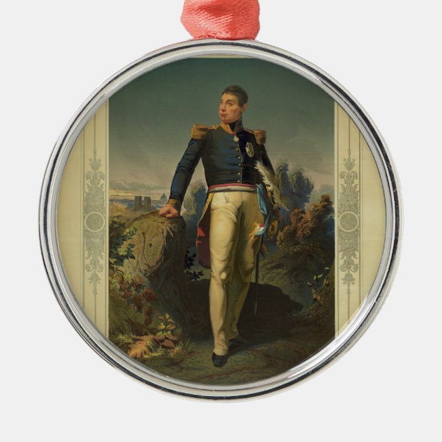 Portrait of French General Marquis de Lafayette Metal Tree Decoration (Front)