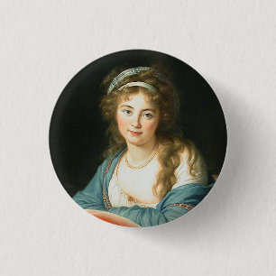 Portrait of French Lady 3 Cm Round Badge