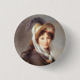 Portrait of French Lady 3 Cm Round Badge