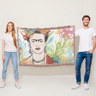 Portrait of Frida Kahlo Throw Blanket