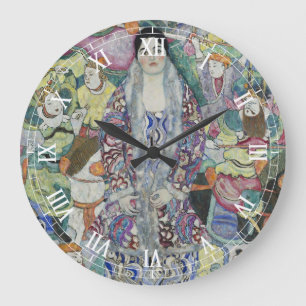 Portrait of Friederike Maria Beer by Gustav Klimt Large Clock