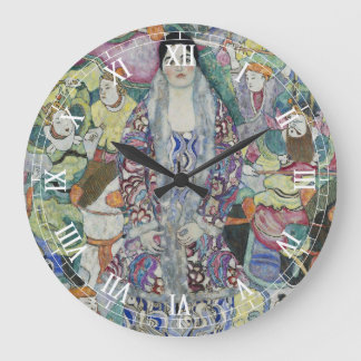 Portrait of Friederike Maria Beer by Gustav Klimt Large Clock