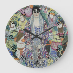 Portrait of Friederike Maria Beer by Gustav Klimt Large Clock