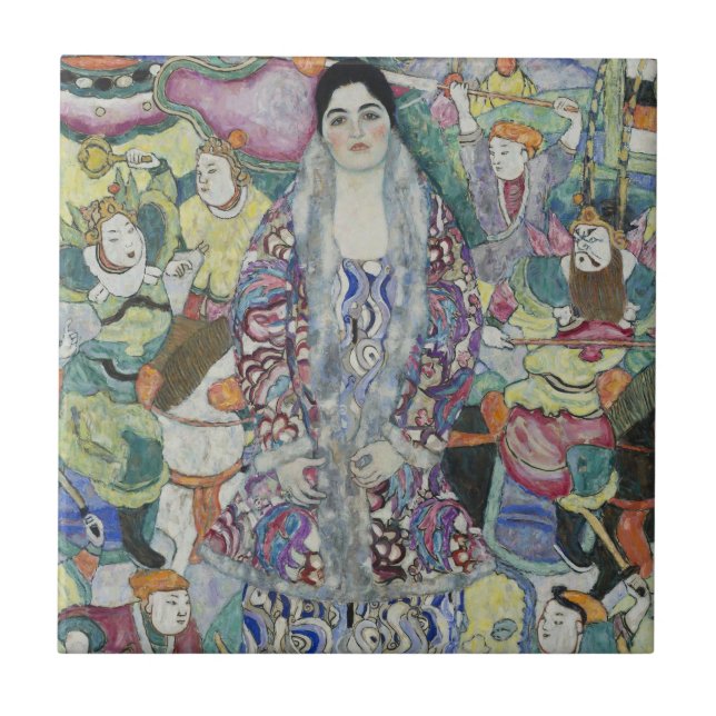 Portrait of Friederike Maria Beer by Gustav Klimt Tile (Front)
