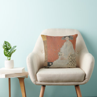 Portrait of Fritza Riedler by Gustav Klimt Cushion
