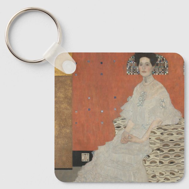 Portrait of Fritza Riedler by Gustav Klimt Key Ring (Front)