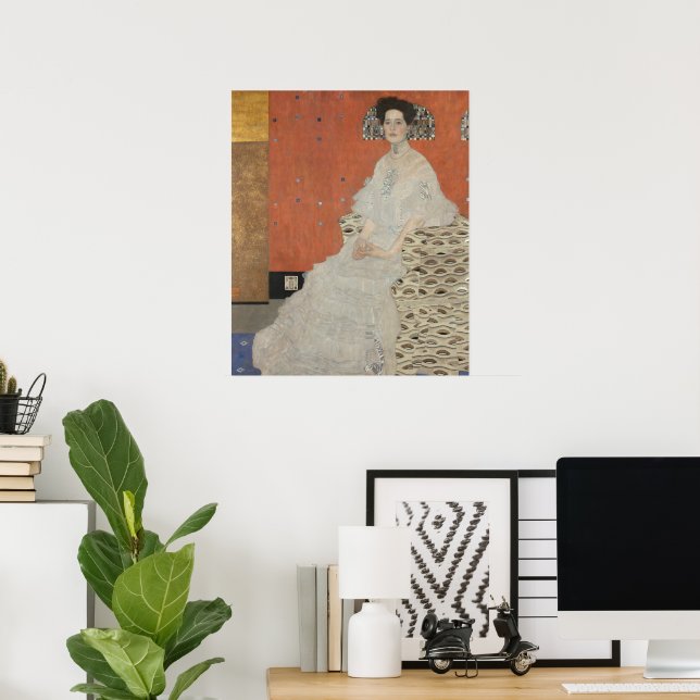 Portrait of Fritza Riedler by Gustav Klimt Poster (Home Office)