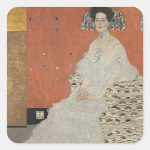 Portrait of Fritza Riedler by Gustav Klimt Square Sticker