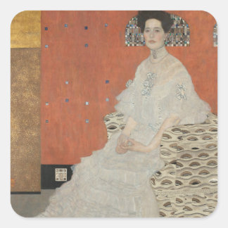 Portrait of Fritza Riedler by Gustav Klimt Square Sticker