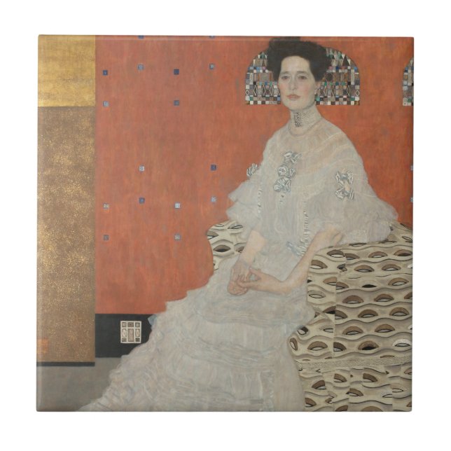 Portrait of Fritza Riedler by Gustav Klimt Tile (Front)