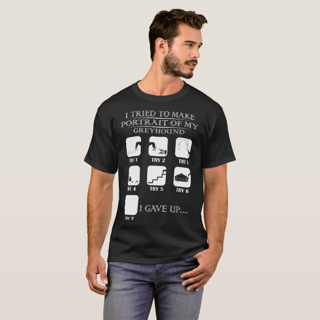 Portrait Of Funny Mischievous Greyhound Dog Tshirt (Front Full)
