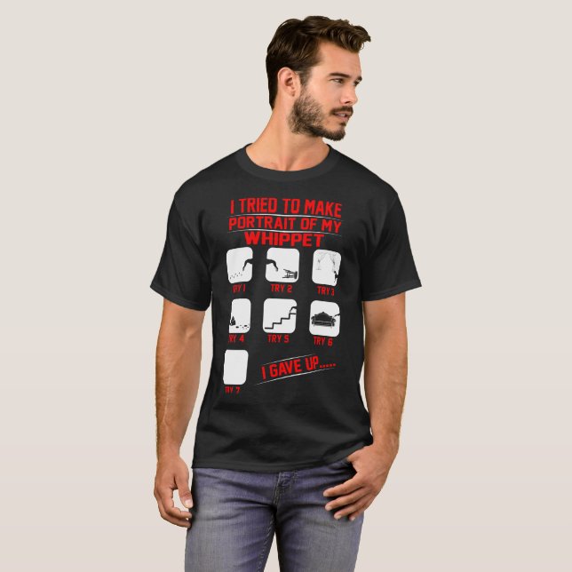 Portrait Of Funny Mischievous Whippet Dog Tshirt (Front Full)